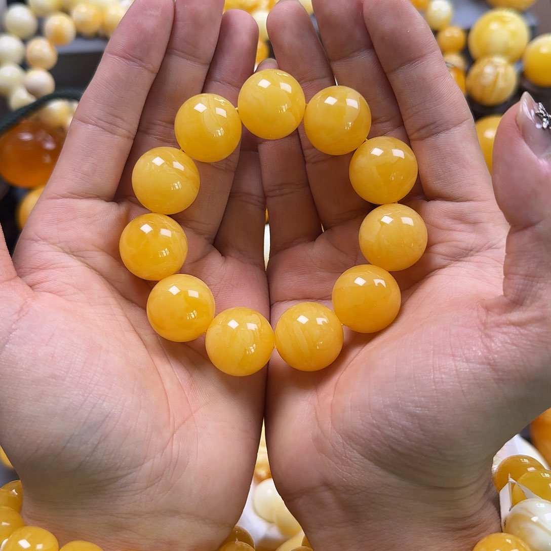 琥珀珠宝奇石未镶嵌同料20mm