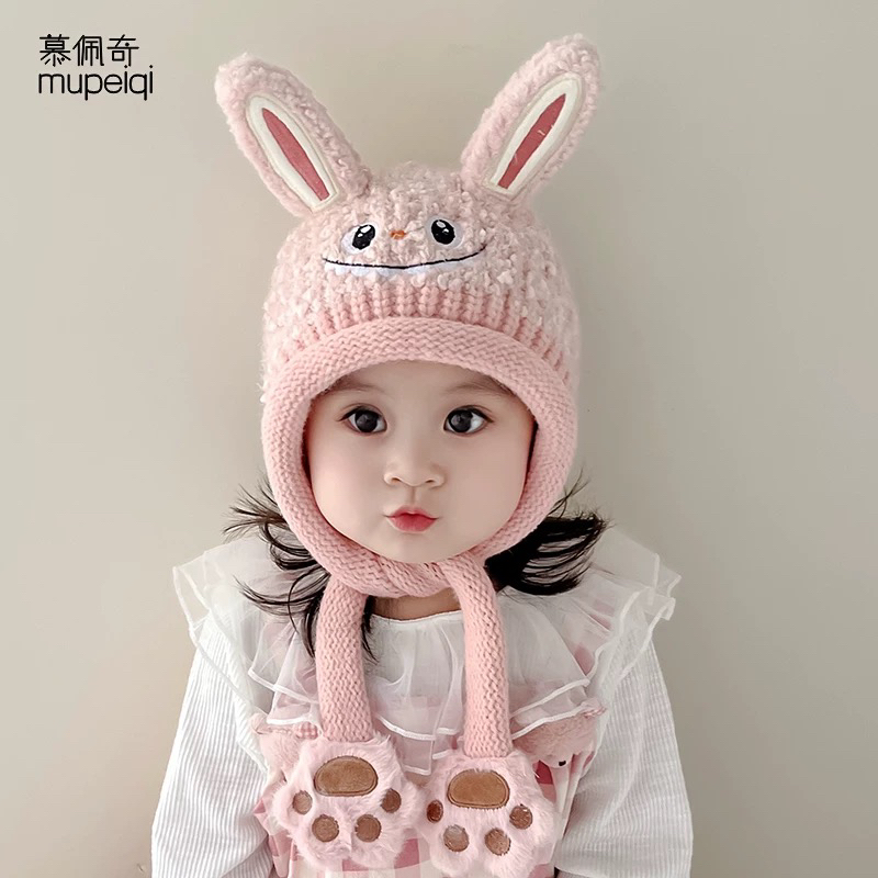 宝宝帽子秋冬季儿童保暖护耳帽可爱超萌男女童针织毛线帽冬款加厚