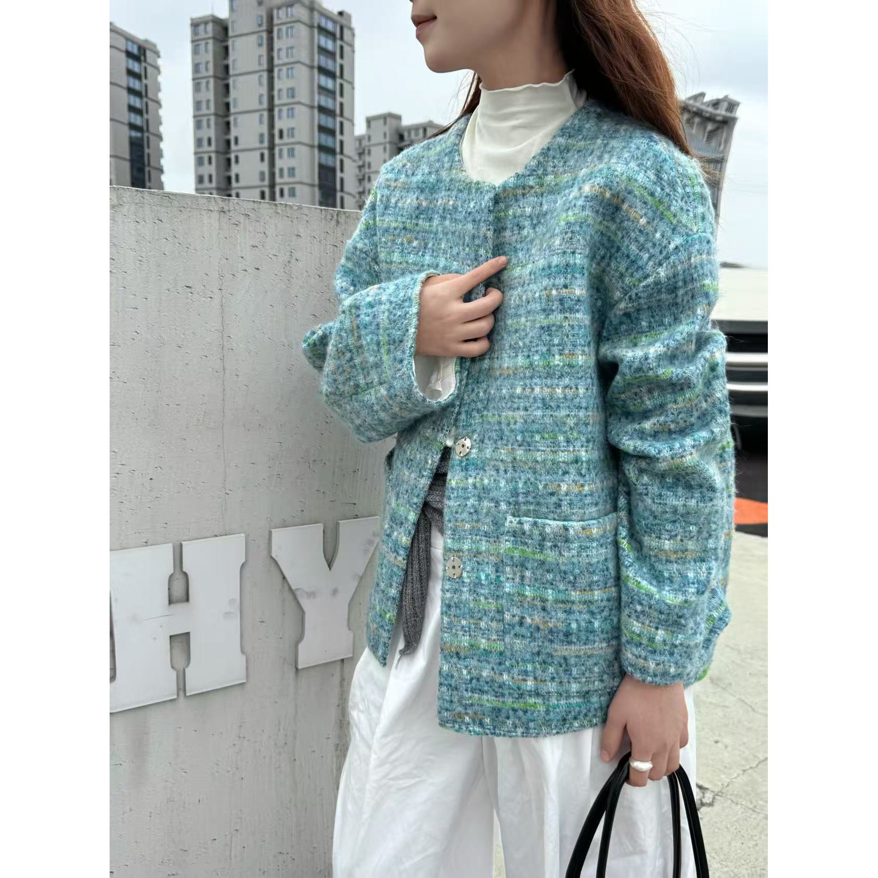 KIKI严选：25771-1-1+9家欧货南油秋冬加厚保暖高级感小香风短外