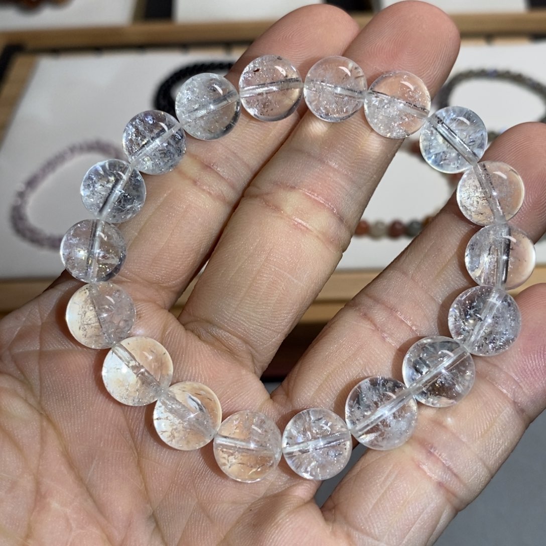 水晶未镶嵌手链白阿塞10mm
