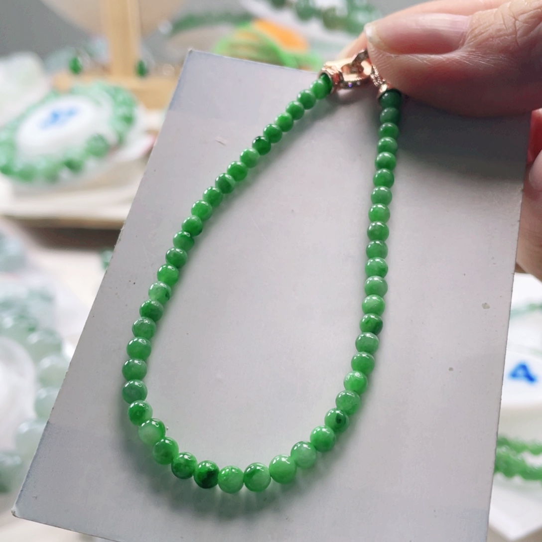 翡翠未镶嵌手链手串3.8