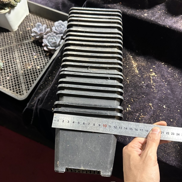 14黑方中大口径塑料花盆方型种花种菜种草莓种多肉育苗二手使用过