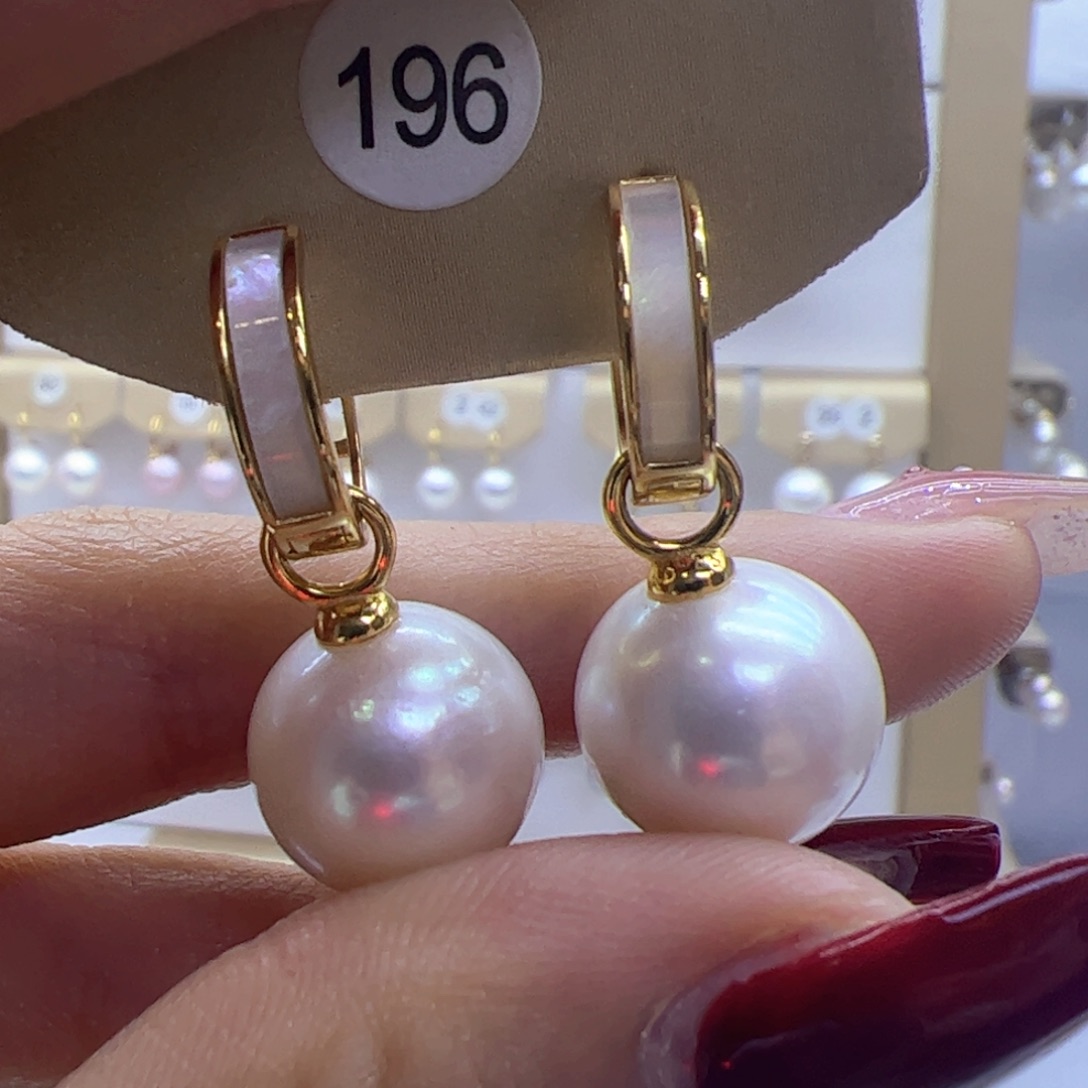 淡水珍珠耳饰银S925镶嵌