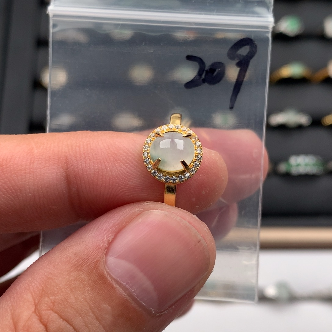 翡翠银S925镶嵌戒圈209