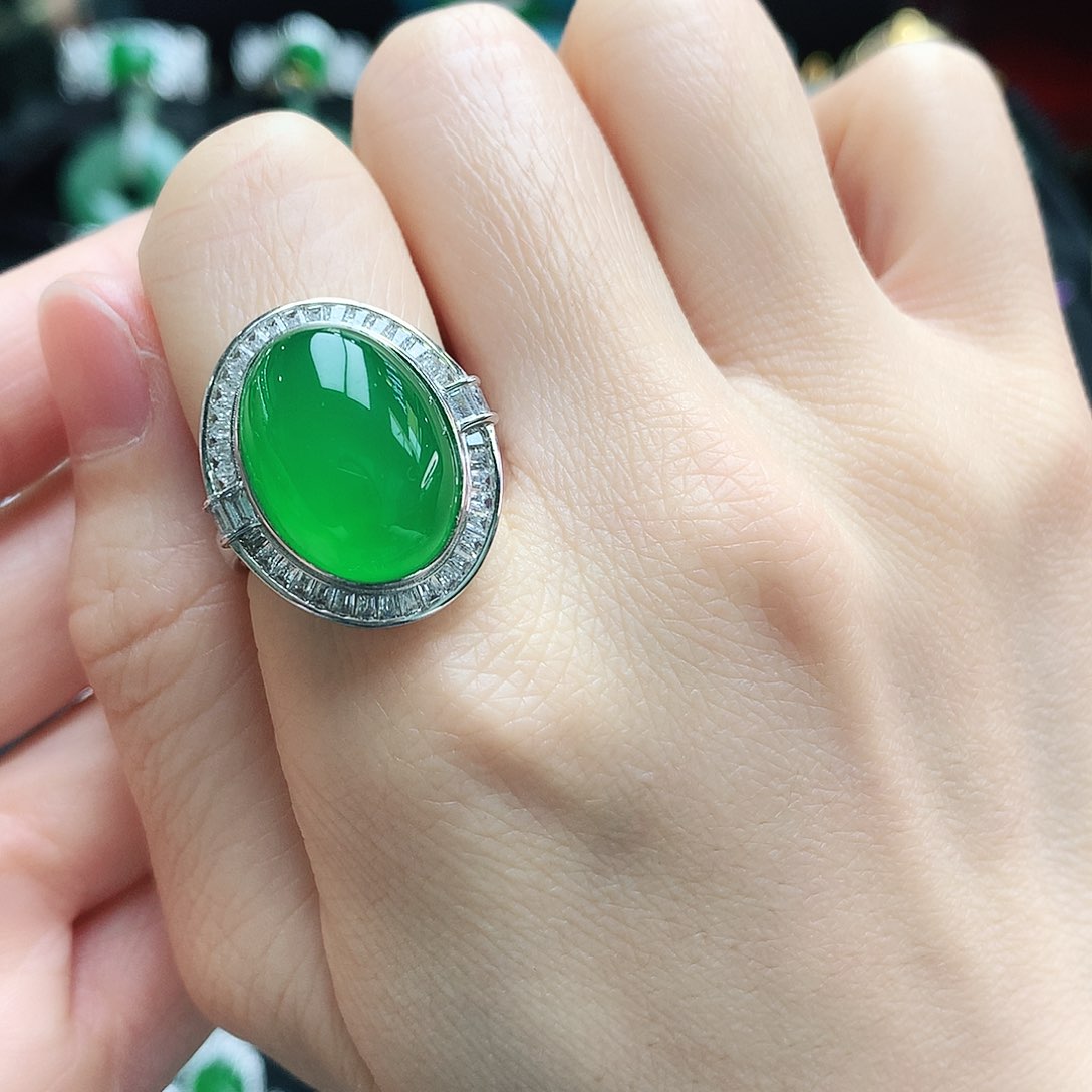 玛瑙/玉髓戒指银S925镶嵌