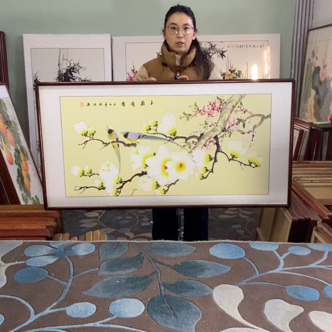 国画62✖️122手写手绘国画作品带框包邮