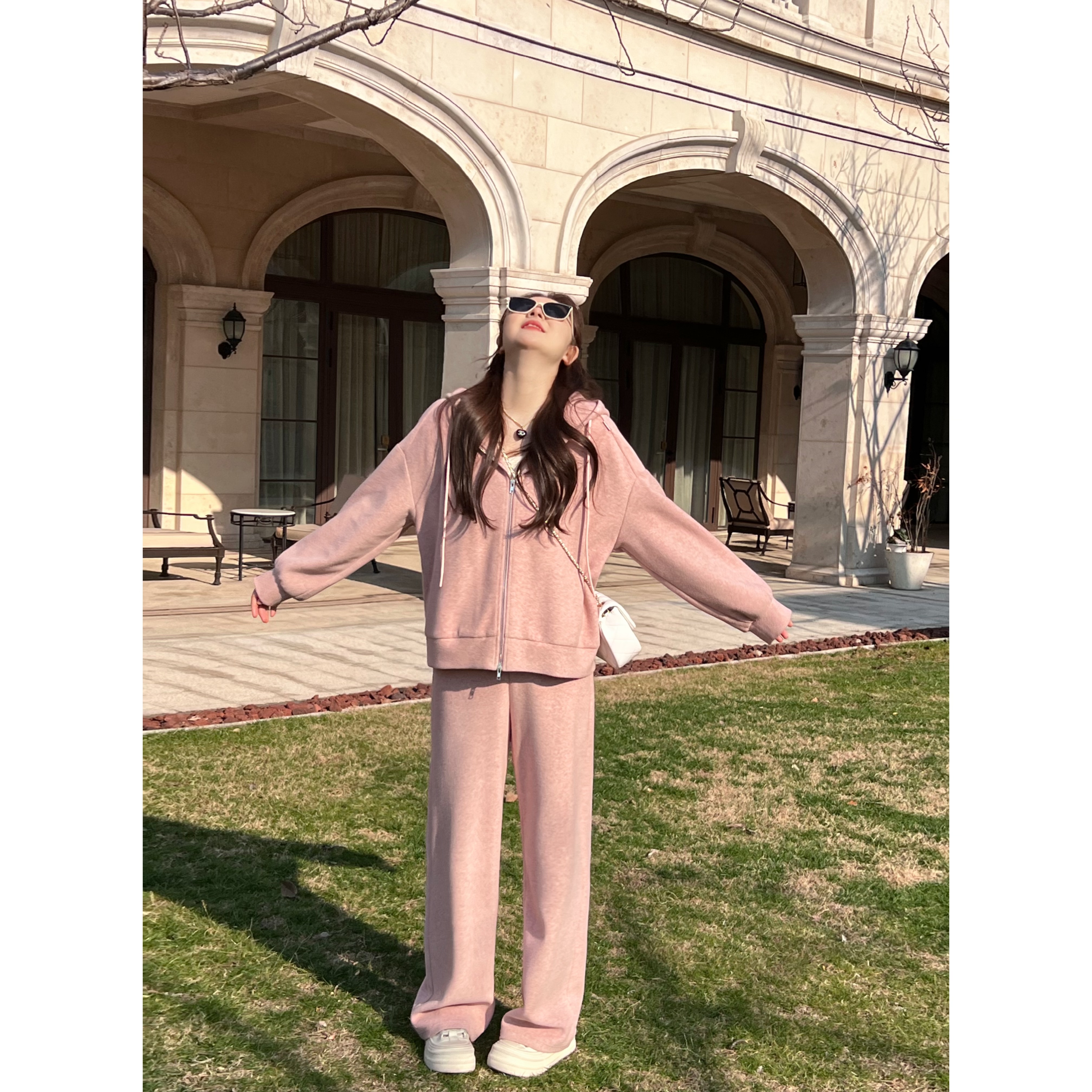 楠序源子微胖女装 2025秋季显瘦直筒阔腿裤休闲长裤YZ10260