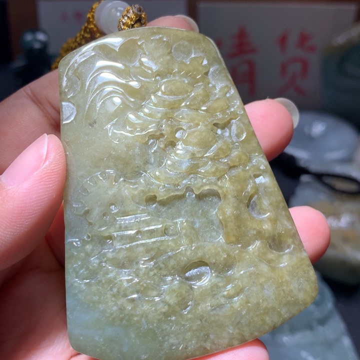 翡翠未镶嵌颈饰保真天然A货翡翠