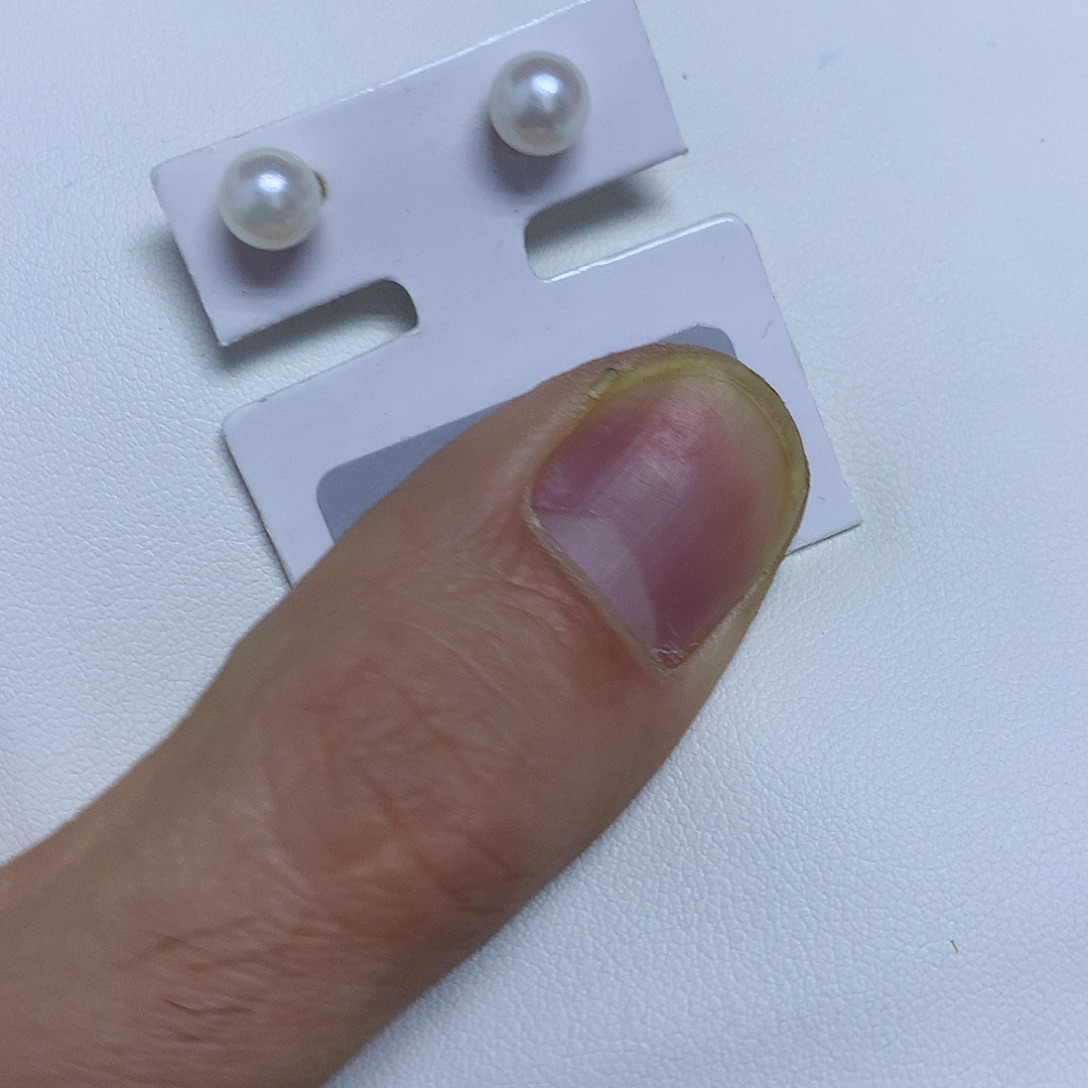 耳饰银S925镶嵌海水珍珠5-6