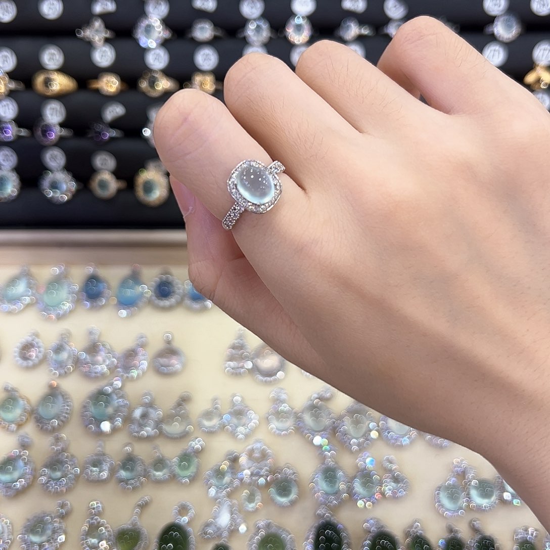 蛇纹石玉银S925镶嵌饰品百*