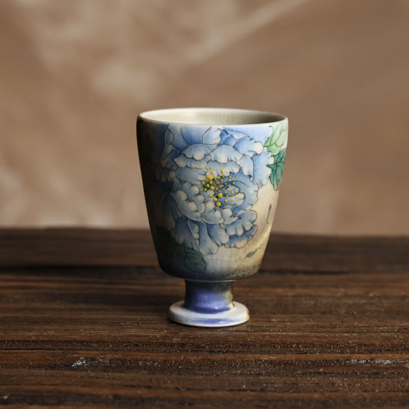 【九姐爱喝茶】蓝牡丹闻香杯（静姐焦白轩杯009507）