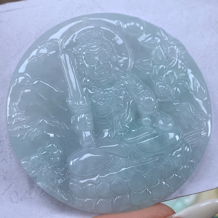颈饰未镶嵌翡翠不动明王吊坠