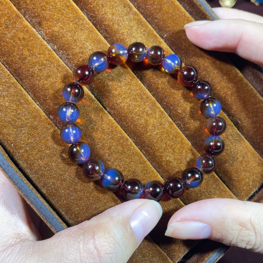 琥珀未镶嵌裸石红蓝福利