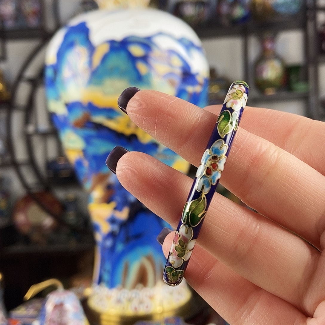 C***c铜宝蓝色烧银蓝开口圆镯