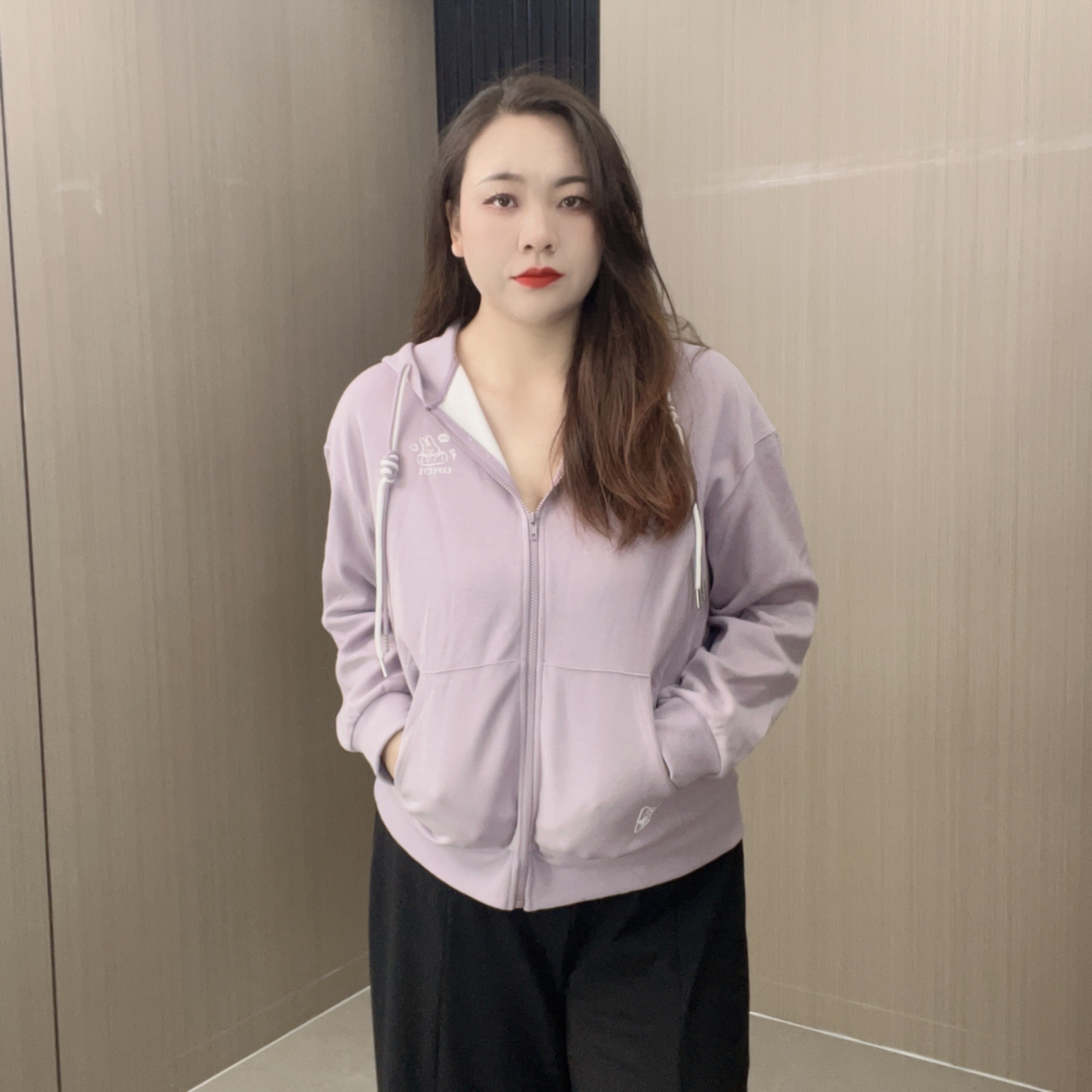 【乔姐严选0062】连帽宽松型字母螺纹春秋短款卫衣百搭纯色秋冬季