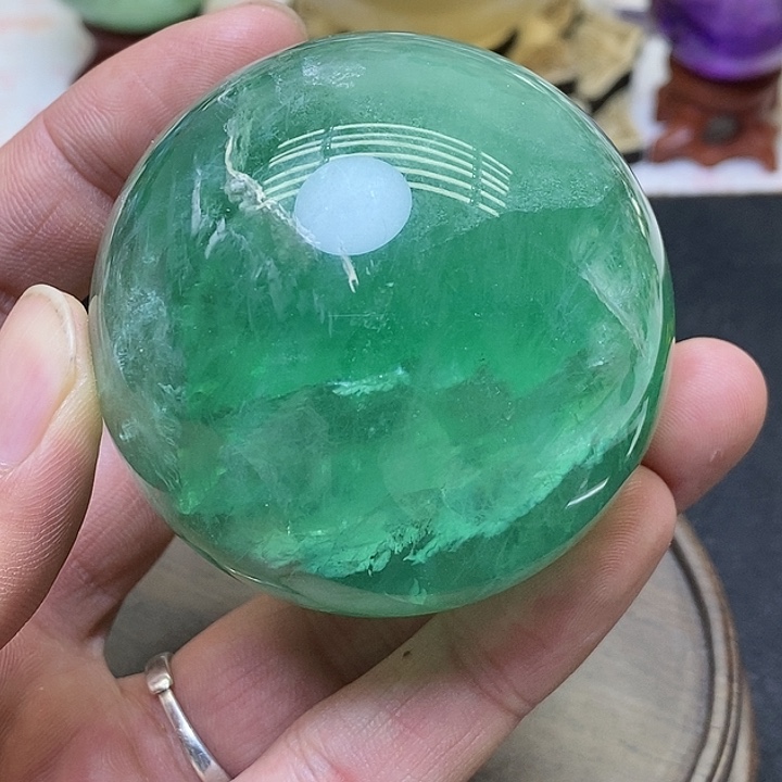 萤石绿色萤石球未镶嵌