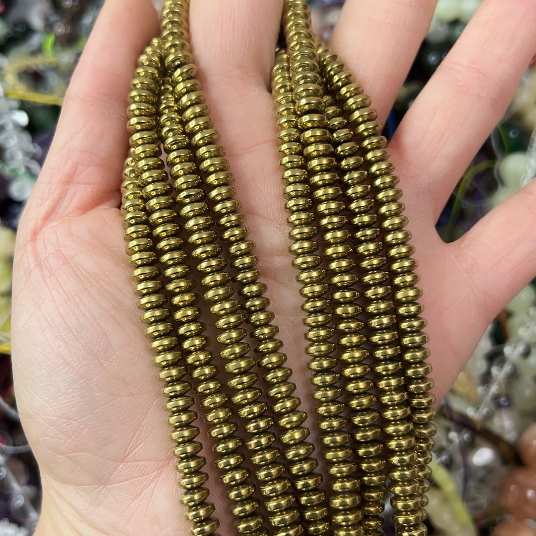 玛瑙/玉髓未镶嵌珠宝半成品，卡6黑胆石高保色隔片一条