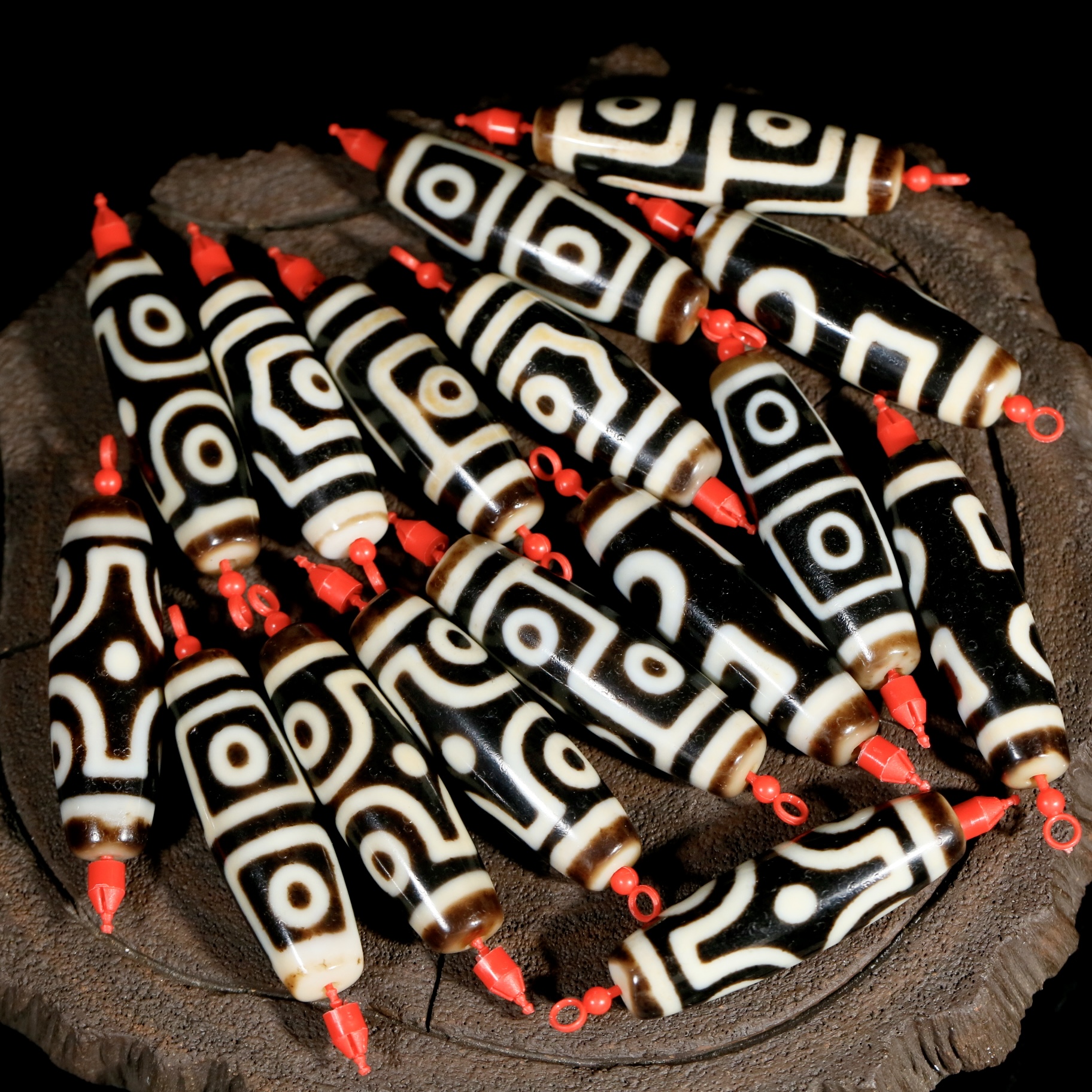 台湾珠聚缘古法极黑白天珠珠锁骨链颈饰男女同款时尚百搭个性轻奢