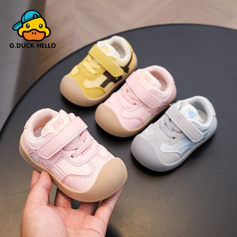 小黄鸭2025夏季新款男宝宝学步凉鞋婴儿学步鞋女宝防撞包头机能鞋