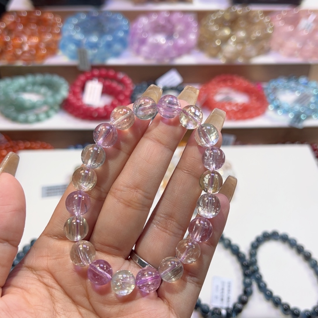 喜****紫锂辉未镶嵌锂辉石顶货彩锂辉9.6mm