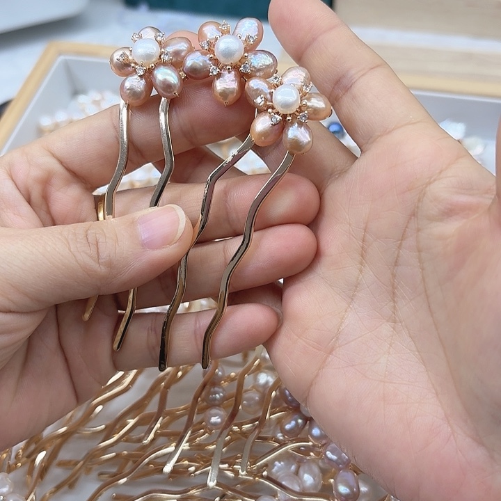 淡水珍珠发饰未镶嵌