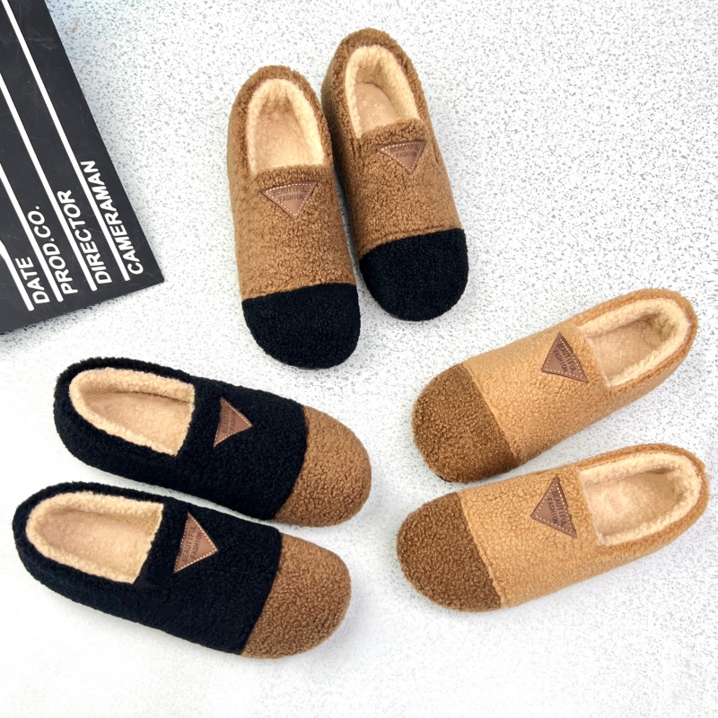 冬季新款百搭一脚蹬女士棉鞋平底休闲豆豆鞋软底时尚百搭毛毛鞋子