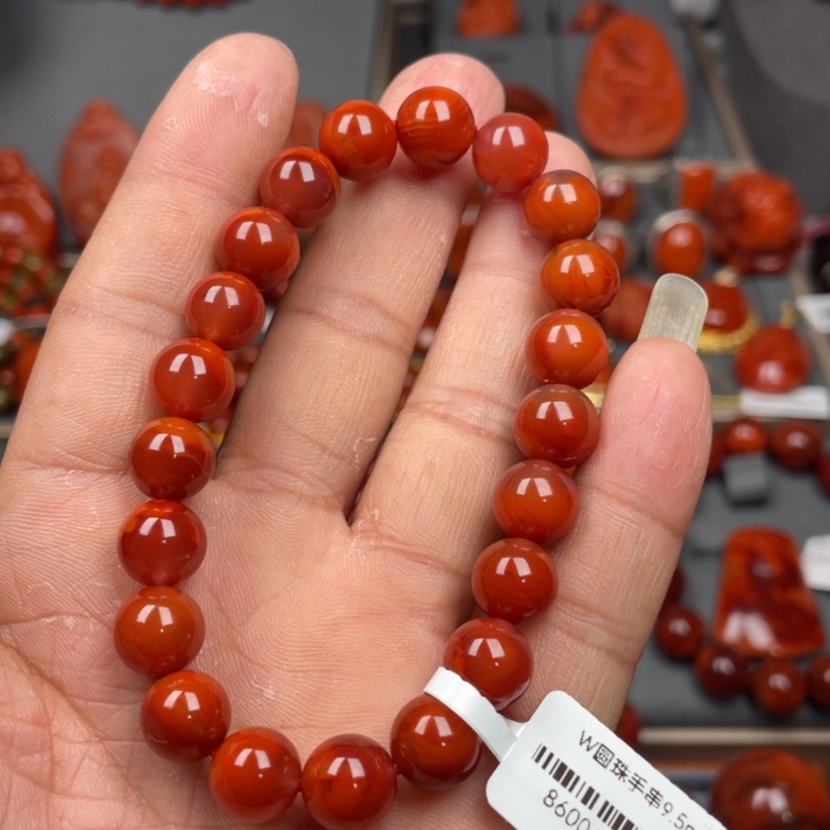 【闪购商品】南红玛瑙珠宝奇石未镶嵌单圈9➕