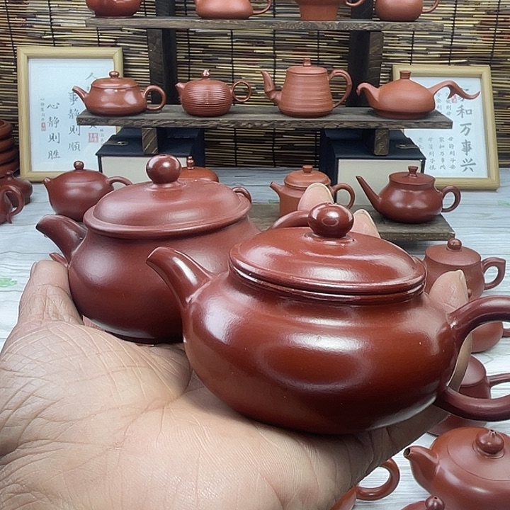 随***安潮州朱泥手拉壶防古壶
