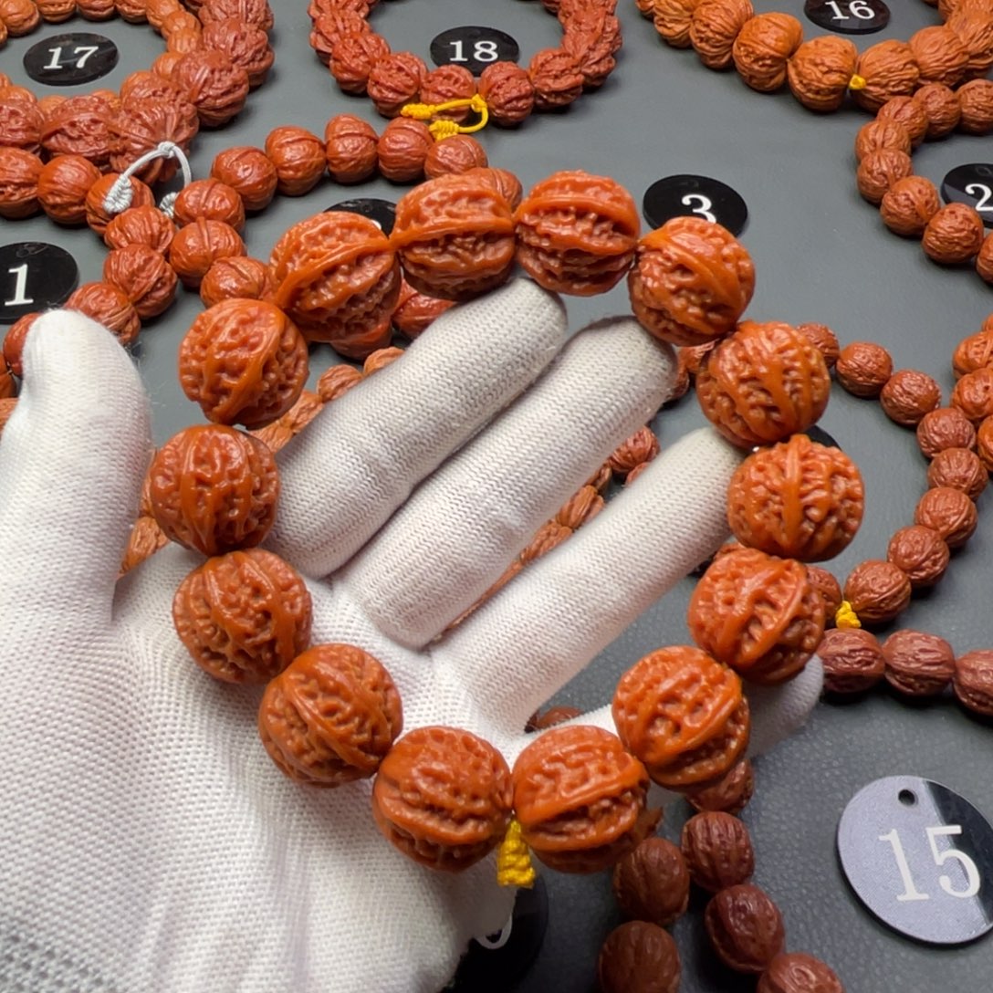 奋***g手串文玩核桃野生核桃麒麟麻花纹京八棱秋子手持