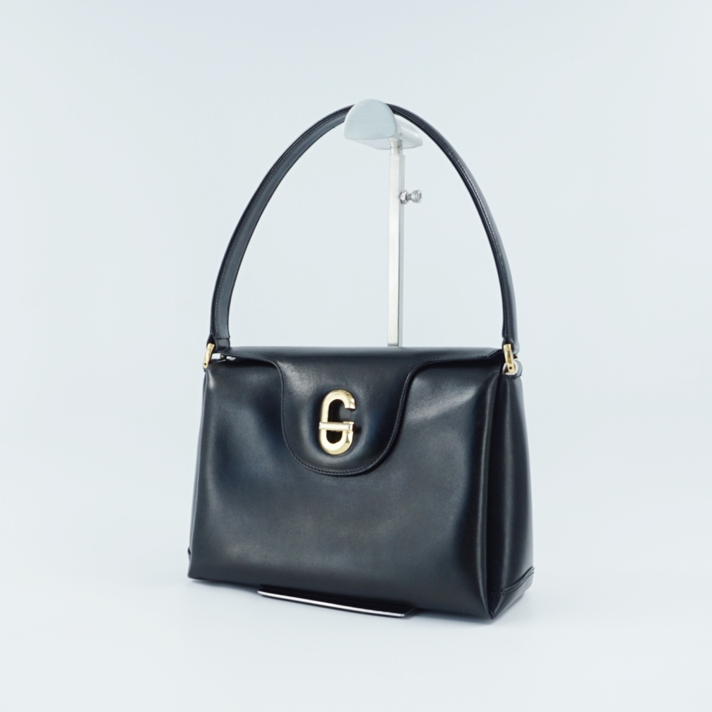 95新 GUCCI/古驰 二手黑色G字手提包JW84994