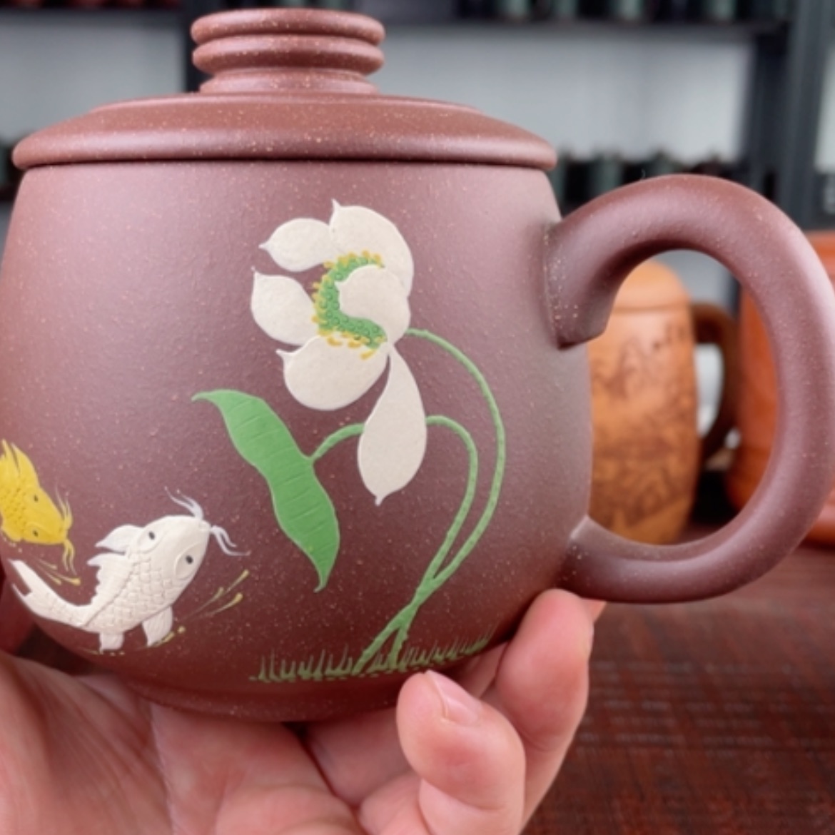 【闪购商品】茶杯紫砂宜兴原矿紫砂盖杯