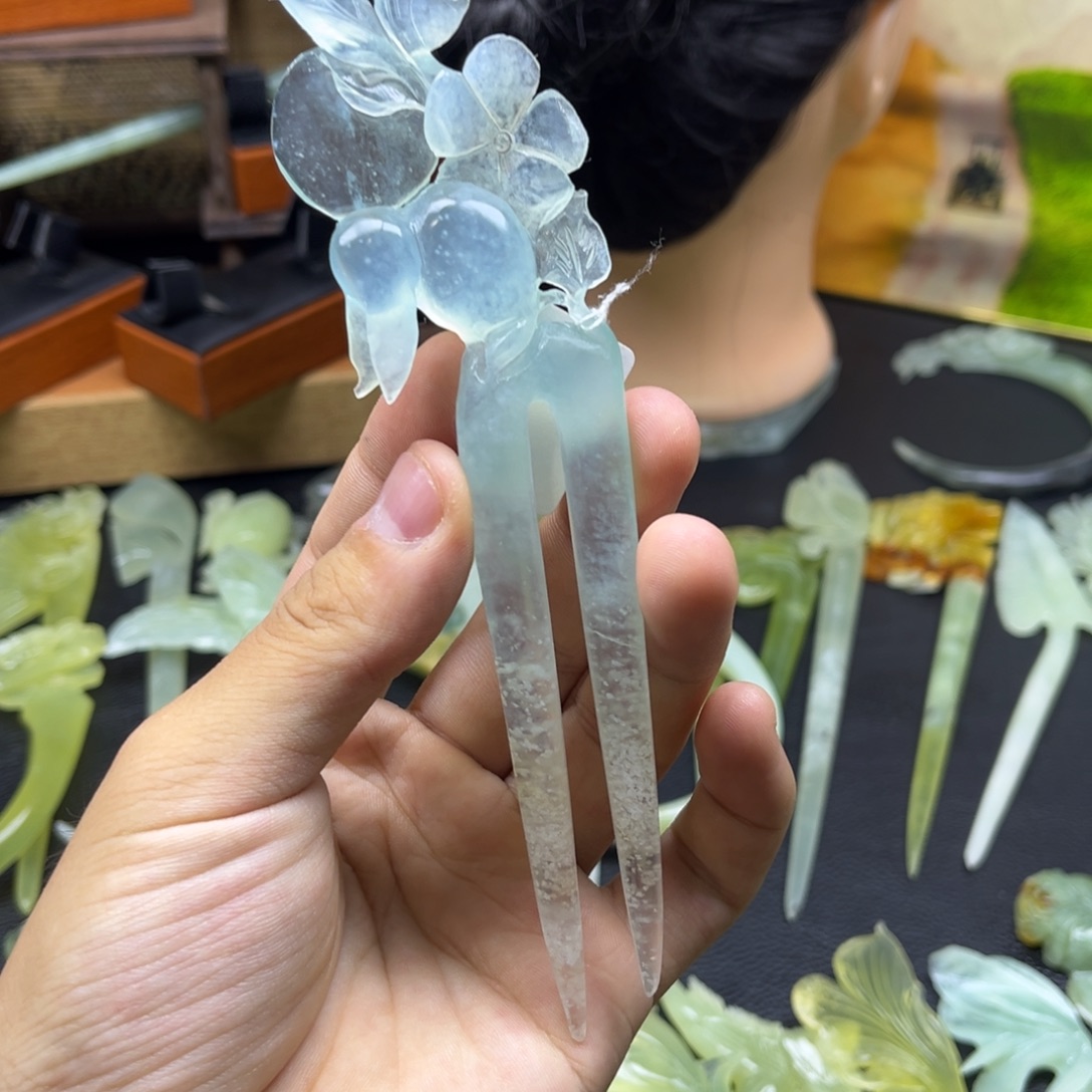 未镶嵌蛇纹石玉发饰