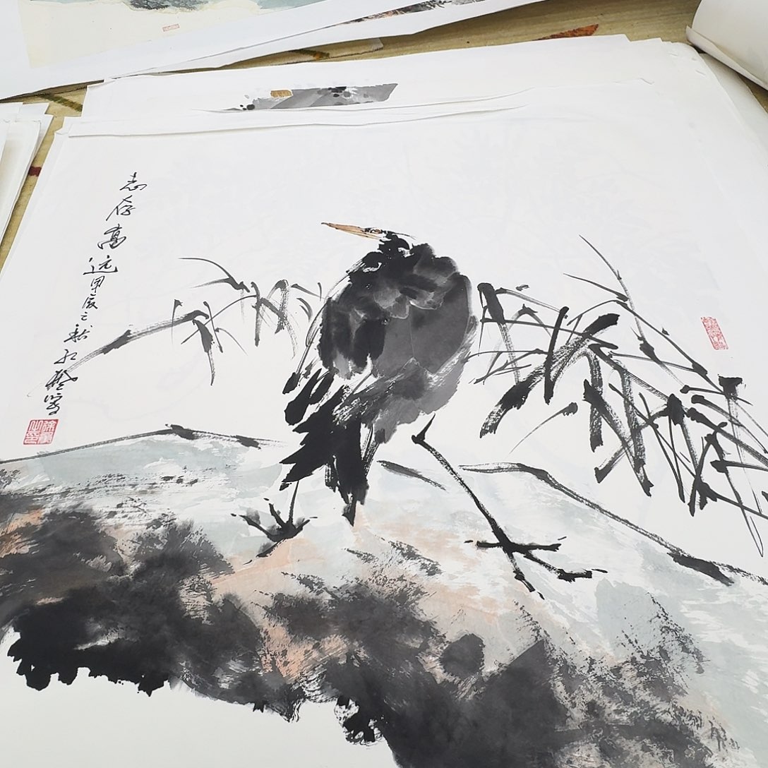 国画四尺斗方手绘作品