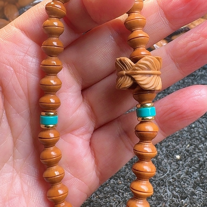 橄榄核吊坠橄榄金饭碗羽毛