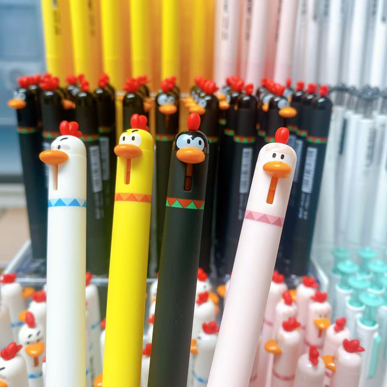 【全套/4支】东米小鸡全套黑墨按动中性笔