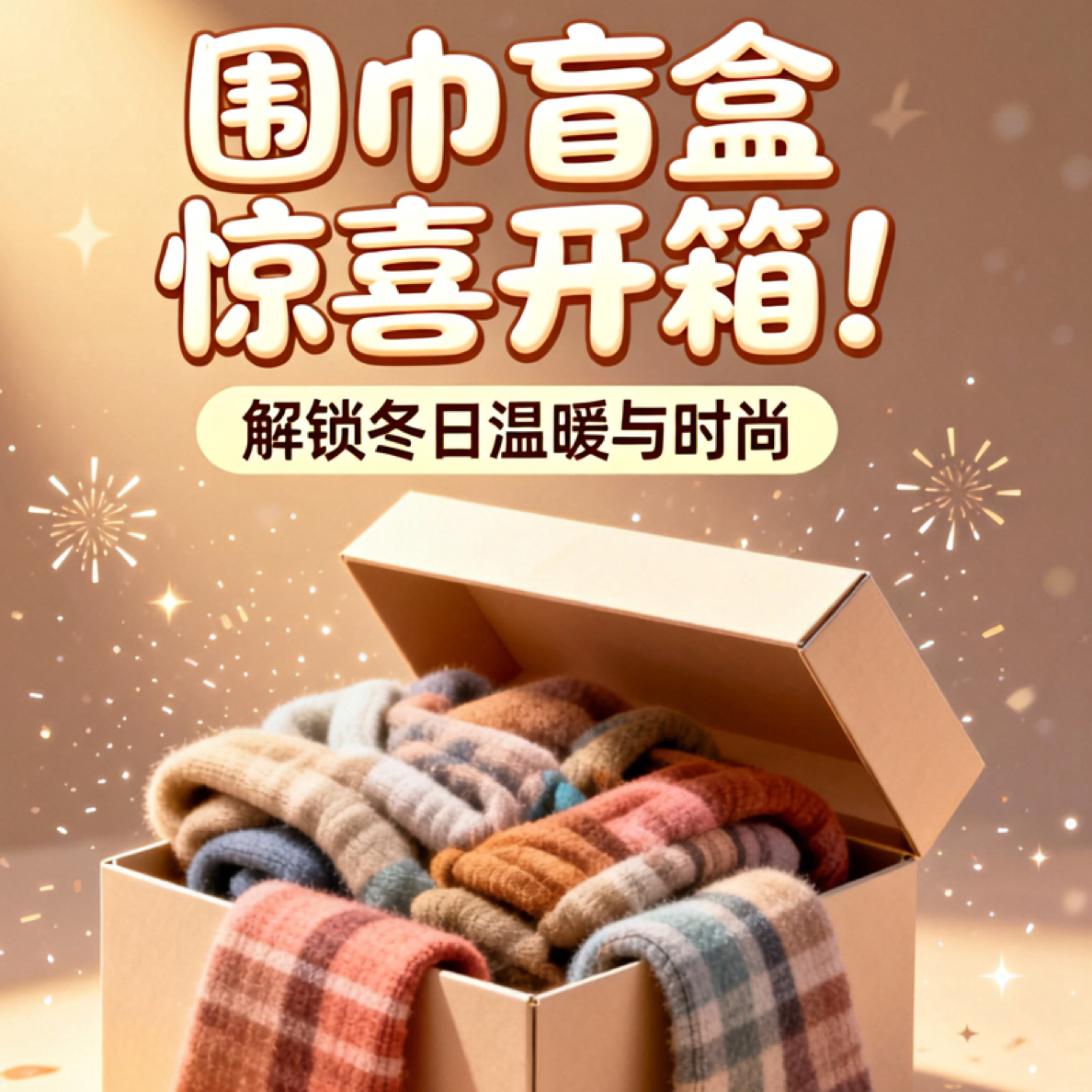 【浮栗微瑕】围巾女款2025新款冬季高级感百搭加厚保暖围脖福袋随机