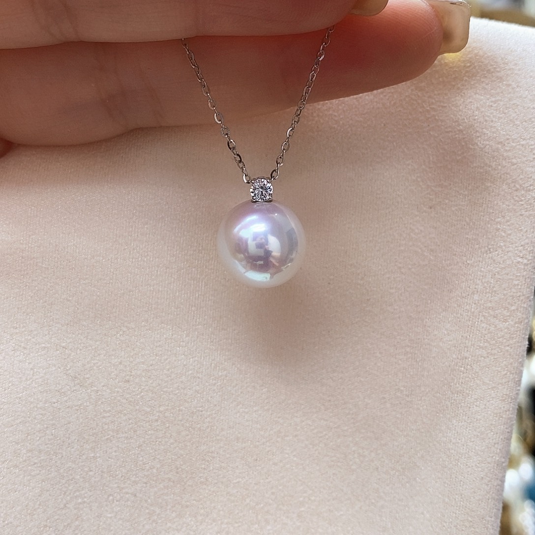 银S925镶嵌淡水珍珠吊坠