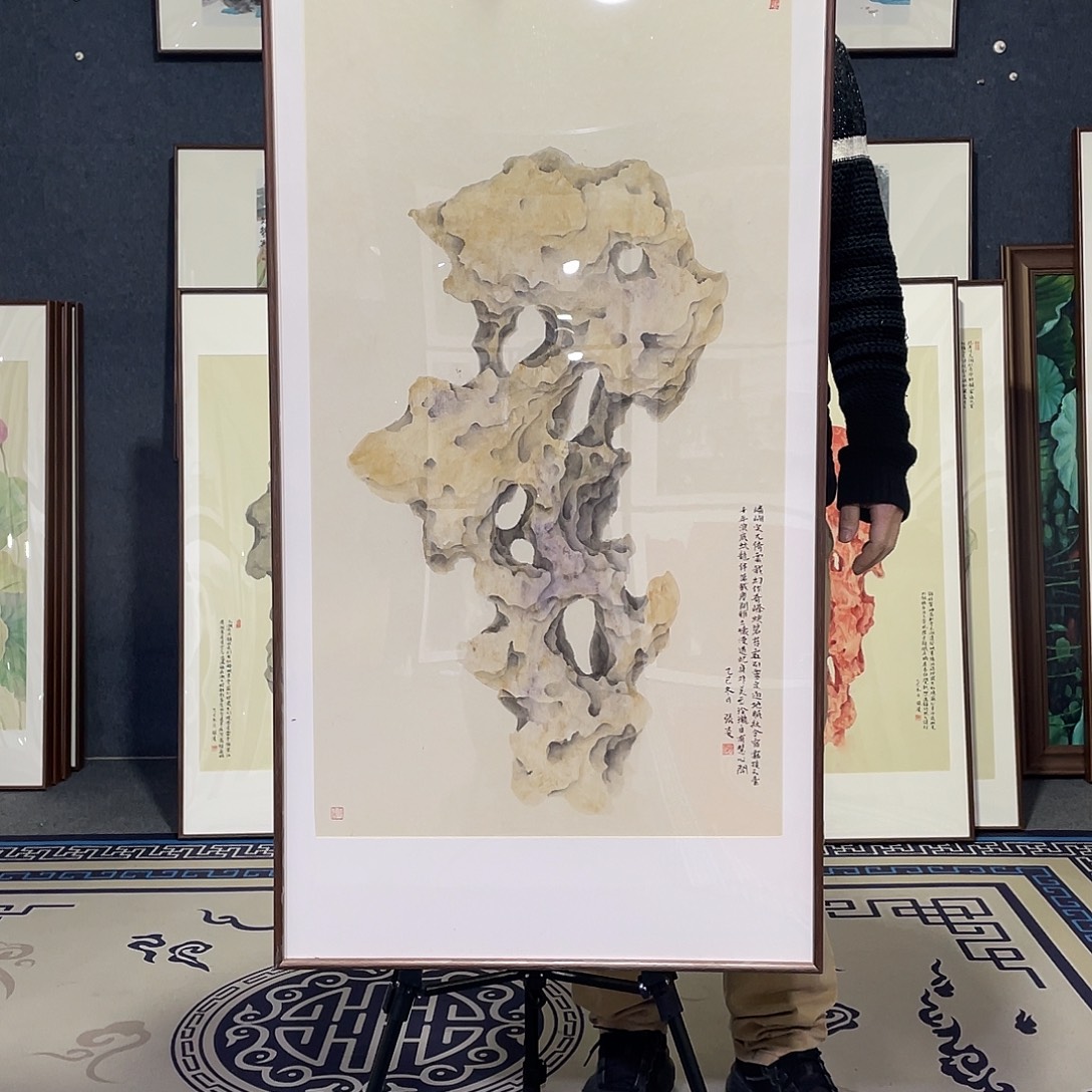 国画手绘画作品带框60/120