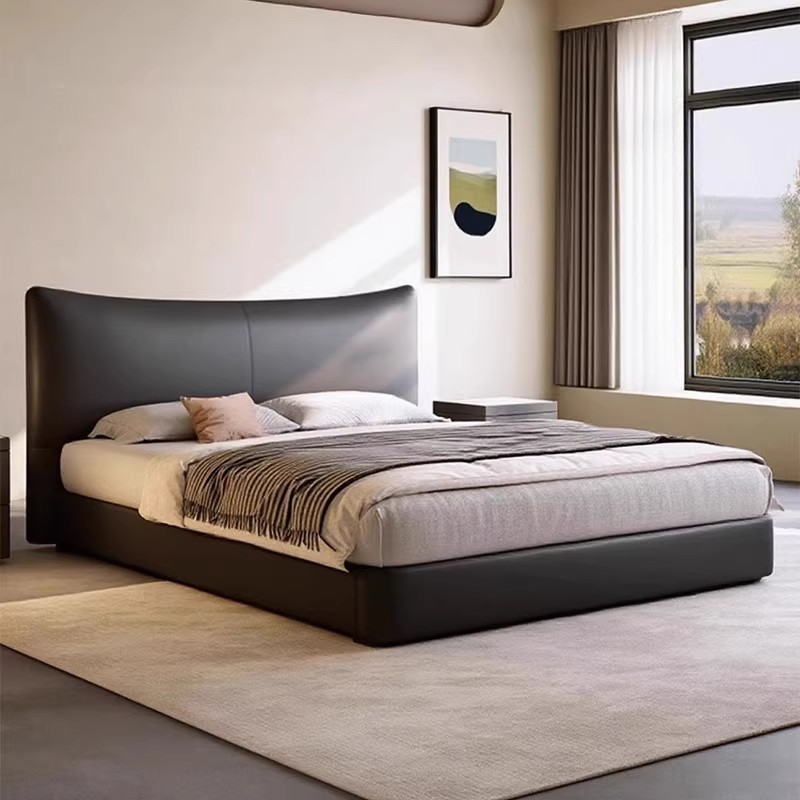 【国补】【香乃儿】意式简约新款真皮高端主卧大床1.8米双人婚床储物