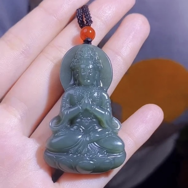 观音大尺寸男女通用浅手工雕刻挂件