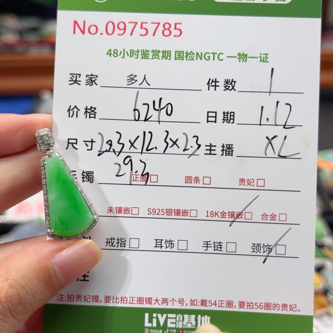 【闪购商品】翡翠颈饰18K金镶嵌多人