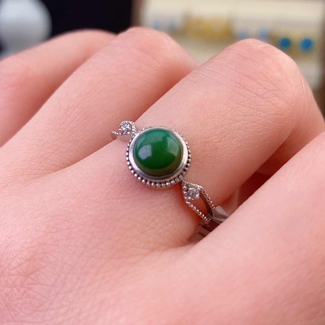 绿松石银S925镶嵌戒指