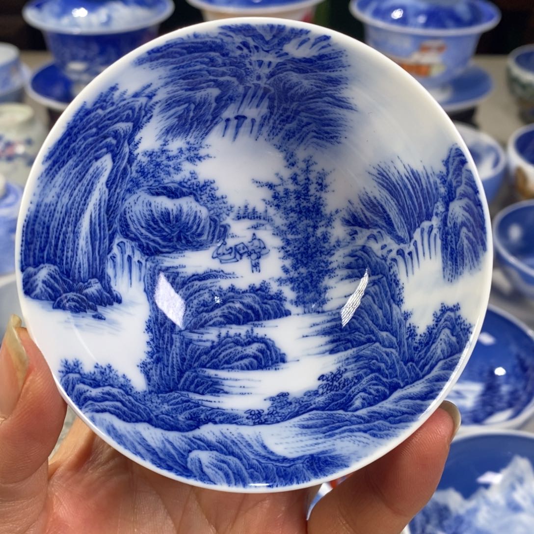 青花山水主人杯杯