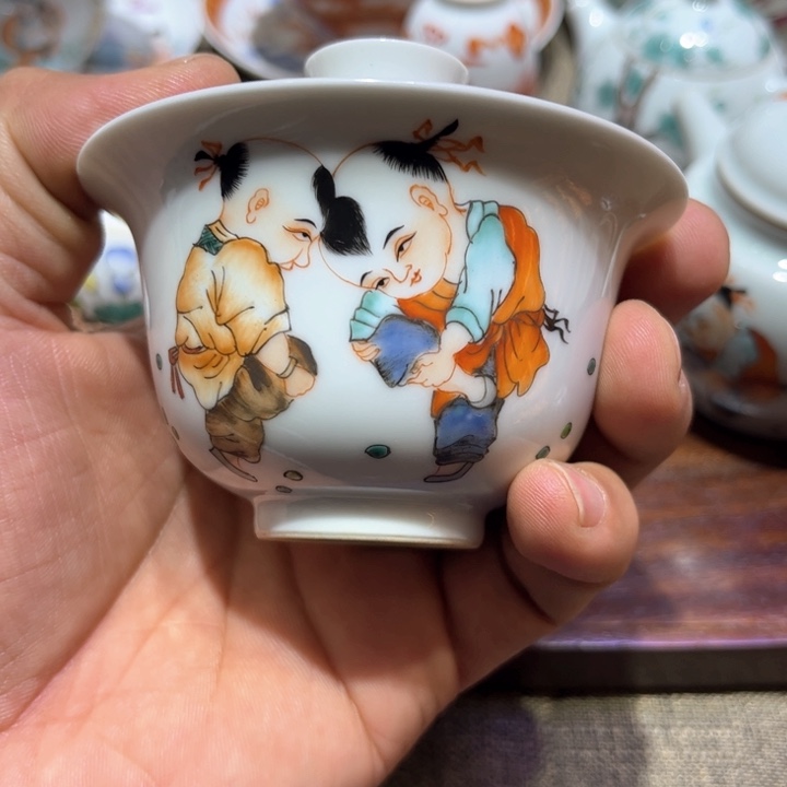 纯手绘精品盖碗杯