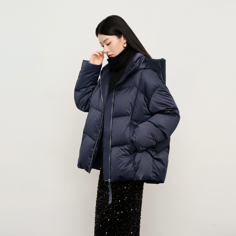 DUNNU/敦奴dunnu冬时尚百搭休闲鹅绒连帽保暖宽松羽绒服FU5Y2122