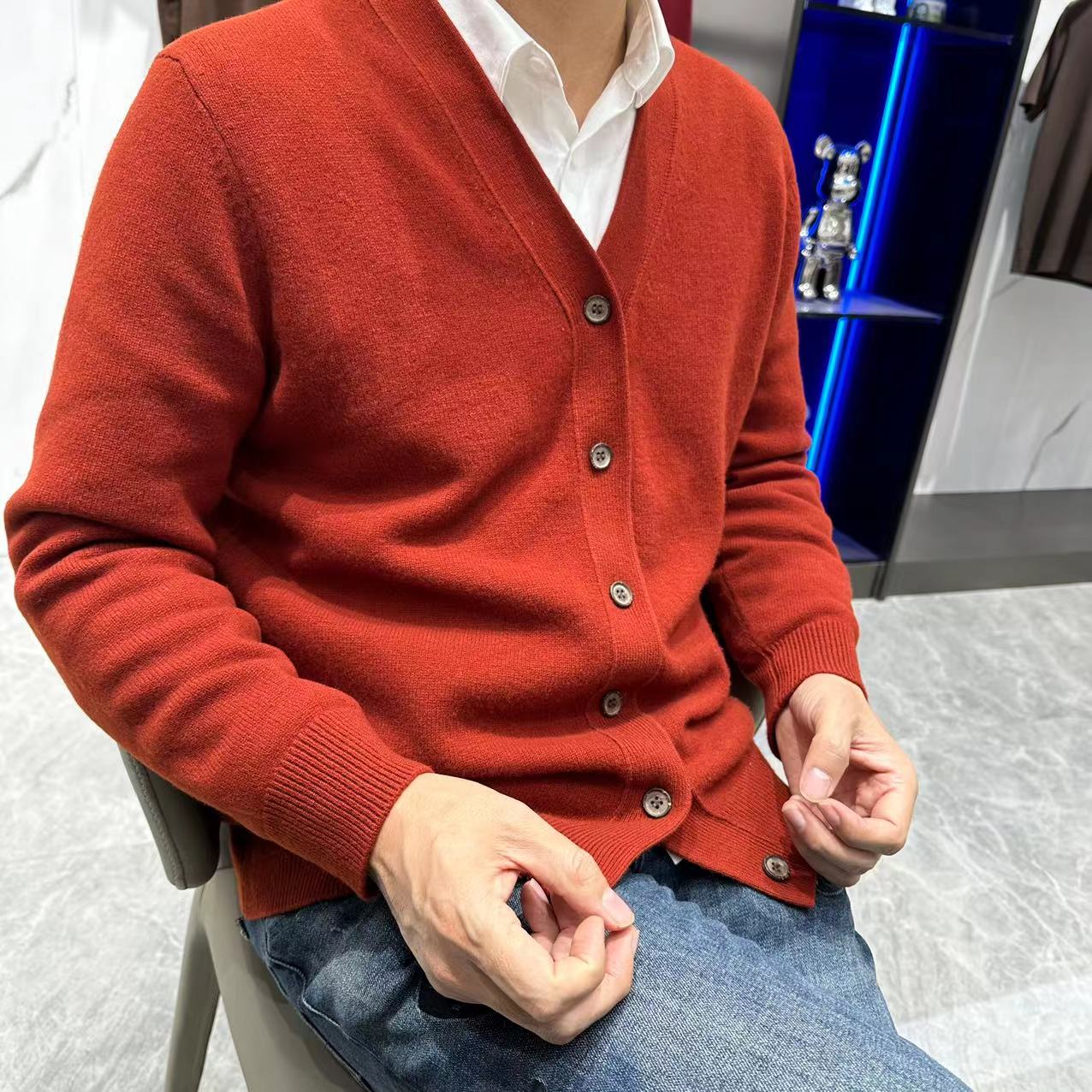 名港【宠粉定制】时尚休闲百搭秋冬纯色男士针织衫 MG3218