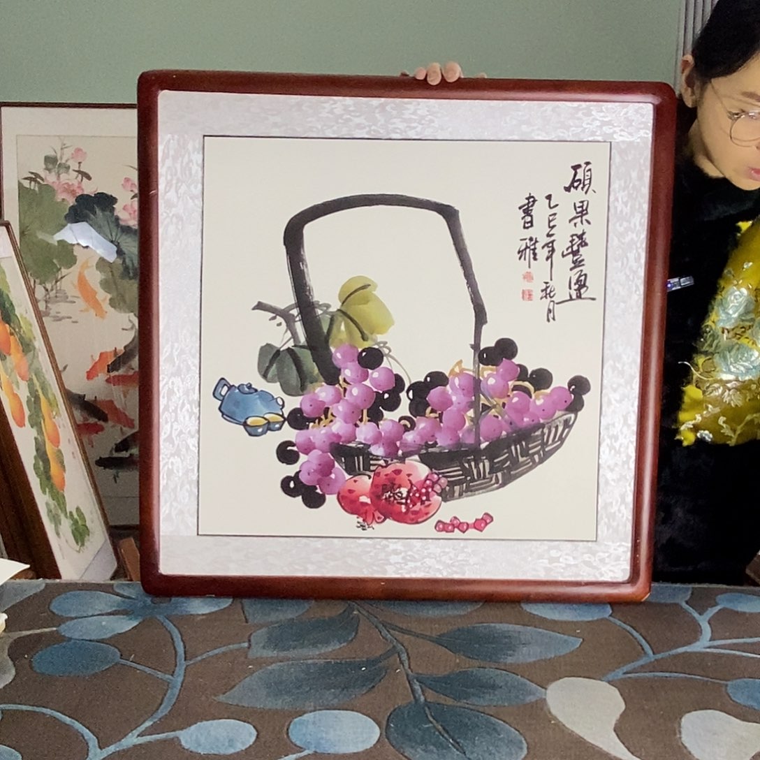 国画62✖️62手写手绘带框包邮国画作品