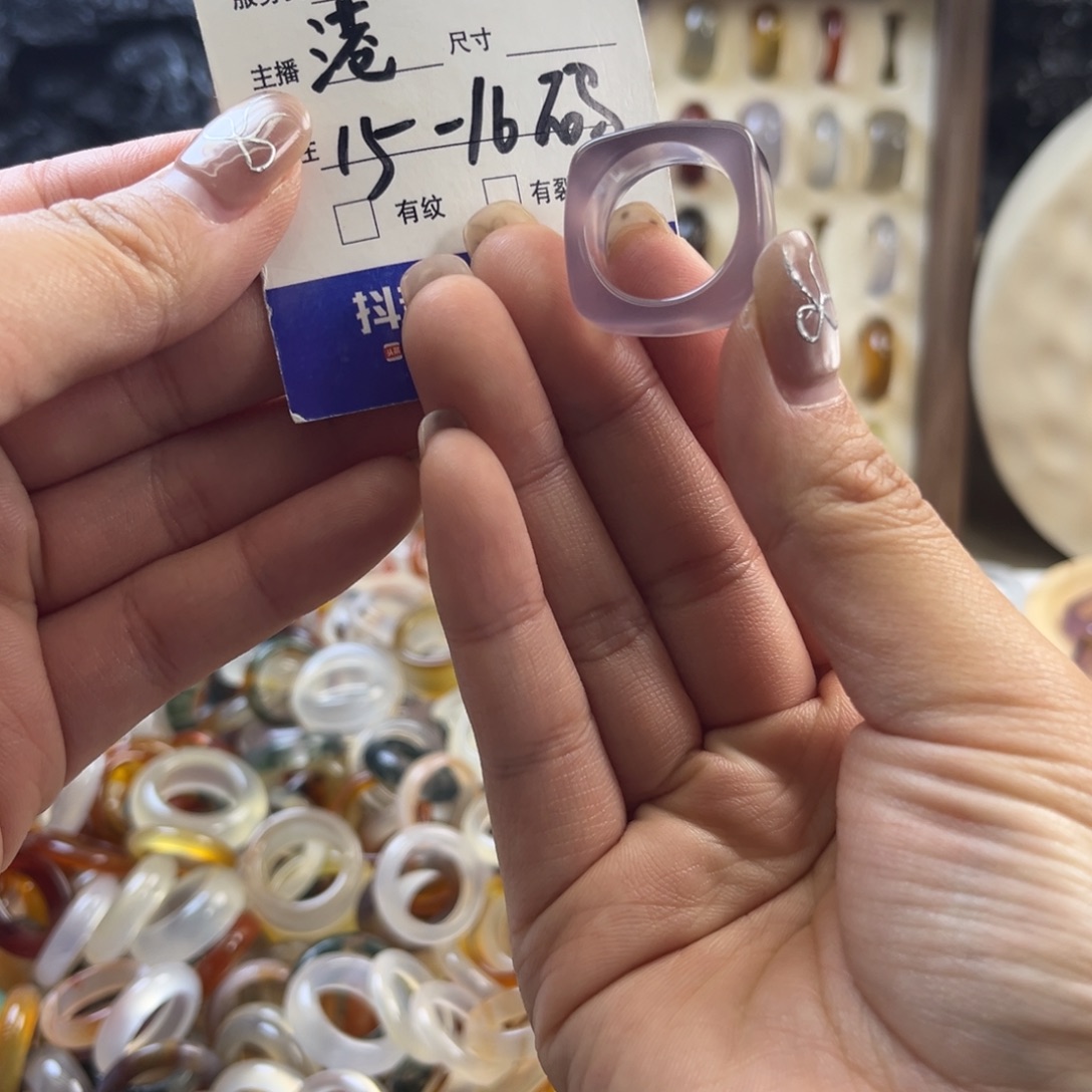 玛瑙/玉髓未镶嵌戒圈52