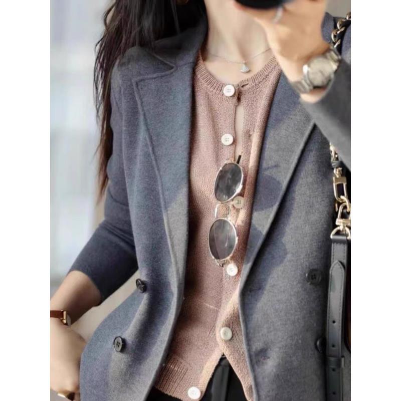 高级感通勤气质西装针织开衫新款修身显瘦女士外套KSM155