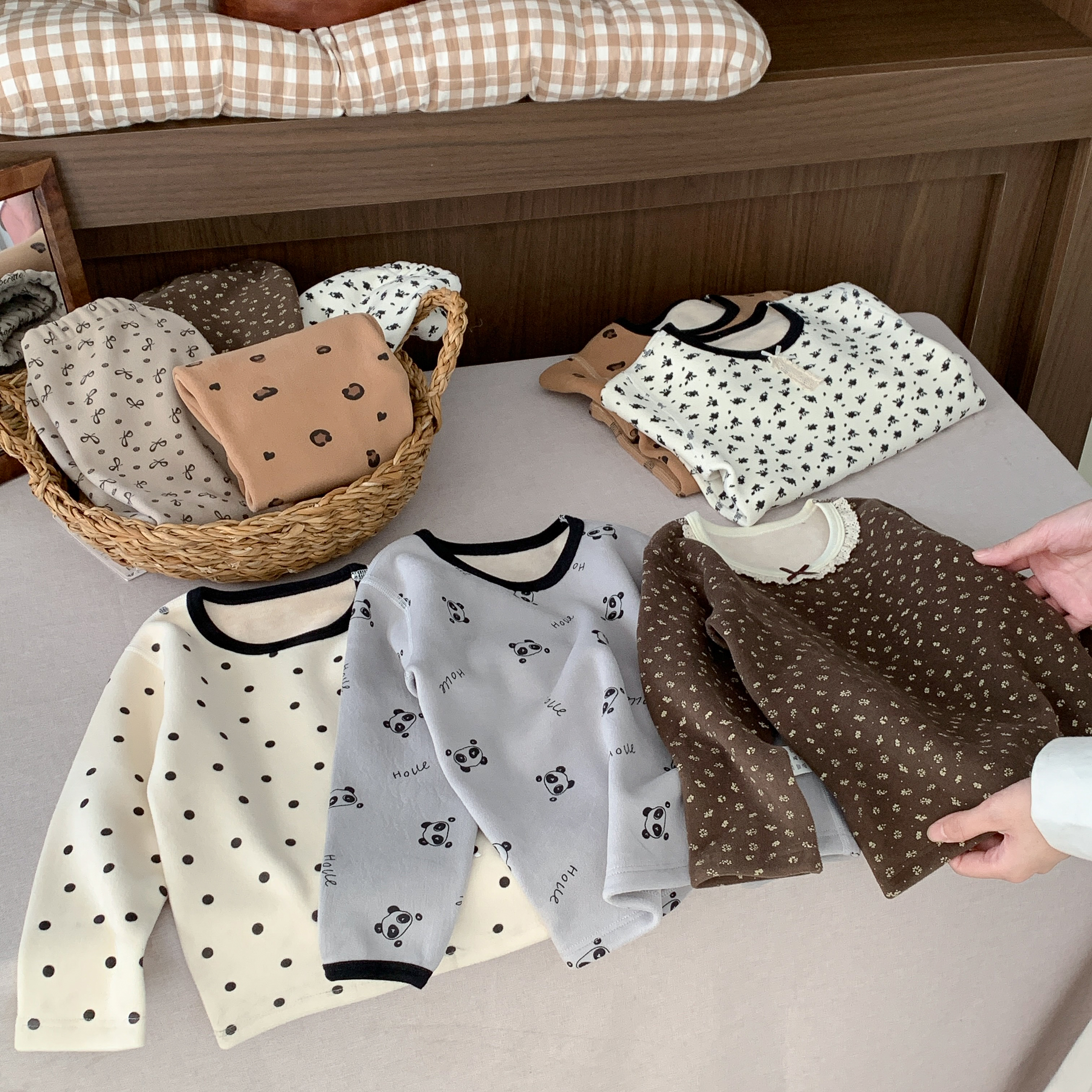 【580g】儿童A类羊毛蚕丝保暖套装家居服加厚儿童睡衣弹力家居套装